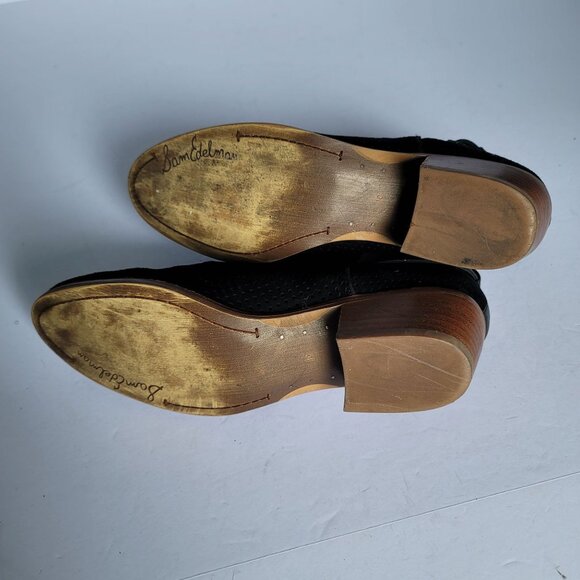 Sam Edelman Paula perforated Leather Upper Suede Ankle Boots. Size 10 - Picture 6 of 7